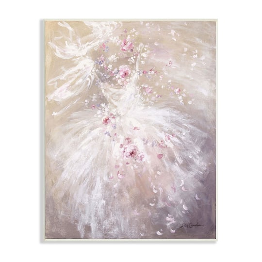 Stupell Industries Abstract Prairie White Dress Dancing Pink Roses Wall Plaque